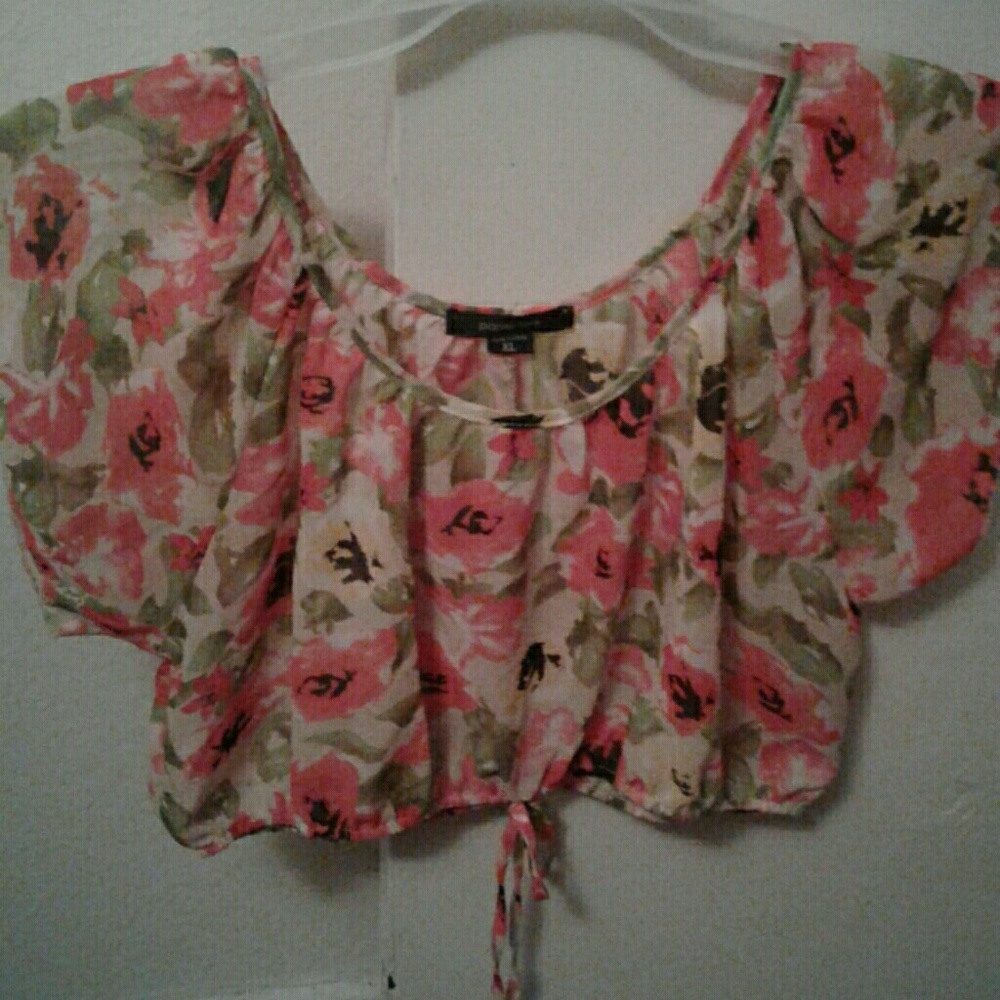 Flower sheer halter top